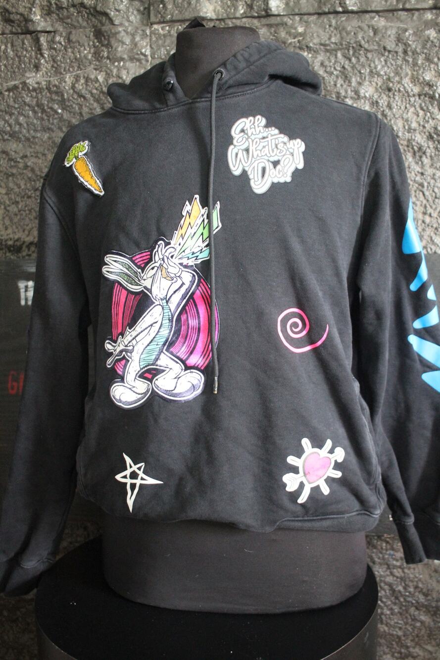 Looney Tunes Bugs Bunny Hoodie XL Black What’s Up Doc Graphic Warner Bros